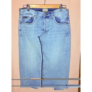 NWOT Polo Ralph Lauren Womens Skirt Blue 29 Denim Slit Pencil Style Jeans
